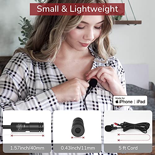 PIXEL Microphone for iPhone iPad(Apple MFi-Certified) from Mic for iPhone Live Streaming Vlogging | External Microphone for iPhone Video Recording, Compatible with Apple Lightning Devices (5ft) 1.5m