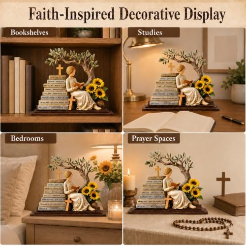 Christian Gifts for Women-Desk Bible Verse Decor, Sunflower Christian Gifts