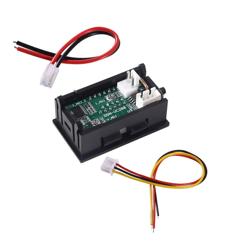 [Australia - AusPower] - 10pcs 0.28" LED Voltmeter Ammeter, Red and Blue Digital Multimeter Display Voltage Current Tester,DC 0-100V 10A Detector Voltage Current Meter Panel Amp Volt Gauge (10pcs) 10pcs 