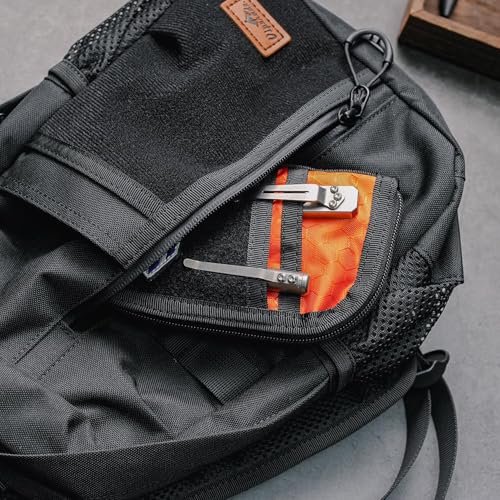 VIPERADE VE22 orange EDC pouch with 9 compartments, DIY patch areas, and compact multitool organizer design
