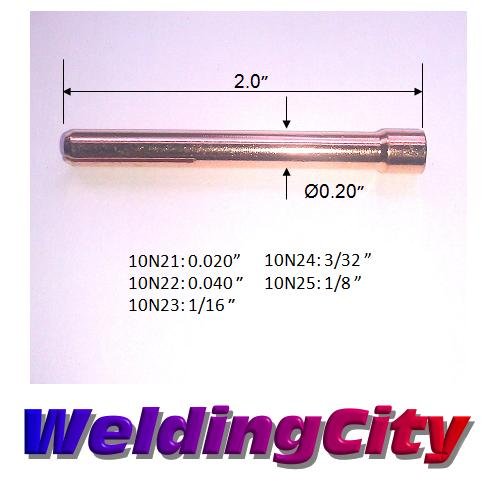 WeldingCity TIG Welding Torch Accessory Kit (.040"-1/16"-3/32"-1/8") Collet-LARGE Gas Lens-Ceramic Cup-Gasket-Back Cap for Torch 17, 18 and 26 Weldcraft Miller Lincoln Hobart ESAB AHP (T7) 16-pcs (.040"-1/16"-3/32"-1/8")