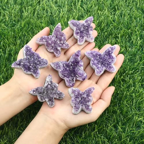 ZHIYUXI Butterfly Gifts Crystal Butterfly Cluster Amethyst Healing Crystals U# Butterfly