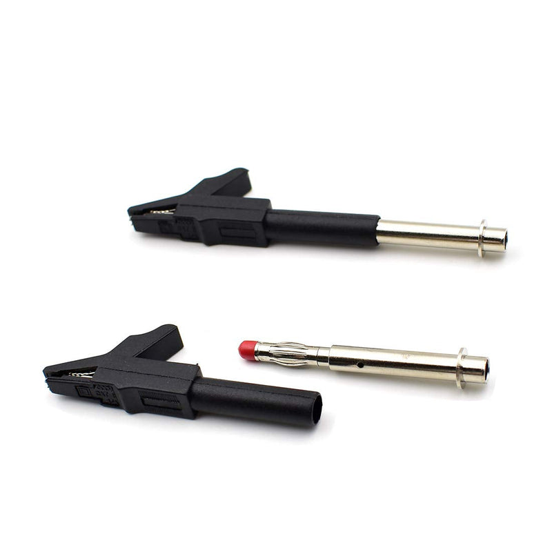 [Australia - AusPower] - 10Pcs 300V 15A Safety Insulated Multimeter Test Alligator Clips Electrical Tools with 4mm Banana Jack Socket Adapter 