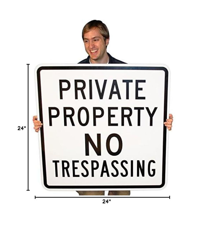 SmartSign "Private Property - No Trespassing" Sign | 24" x 24" Aluminum 24" x 24"