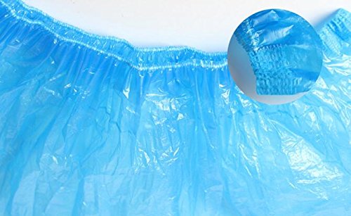 Shoe Covers Disposable Non-Slip Overshoes Waterproof Disposable Shoe Covers Plastic Covers for Shoes Pack of 100 Blue DE