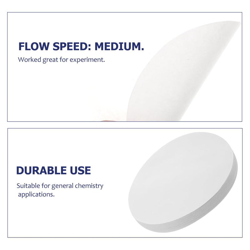 [Australia - AusPower] - Hemobllo Quality Medium Flow Filter Paper, 18cm Lab Paper, Round, Chemical Analysis, Funnel Filters (Pack of 100) 