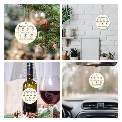 Faith Based Gift Christian Wooden Ornaments for Women Inspirational Gifts for Women Religious Gifts for Sister Friend Daughter Mom Baptism Christmas Ornament Christening Communion Gift for Girls
