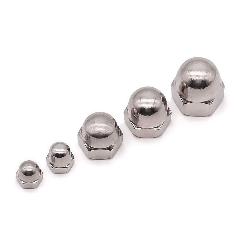 [Australia - AusPower] - Metric M8 Stainless Steel Acorn Cap Nuts, 304 SS (18/8), Bright Finish, Corrosion Resistant Dome Head Cap Nut for DIY & Construction, 20-Pack 