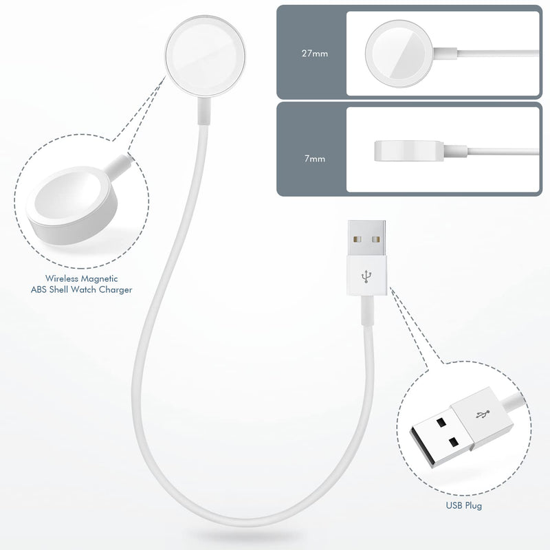 [Australia - AusPower] - Watch Charger for Apple Watch Charger, 0.3m/1FT Short iWatch USB Wireless Magnetic Portable Charging Cable Cord Compatible with Apple Watch Series 9/8/7/6/SE/5/4/3/2/1 