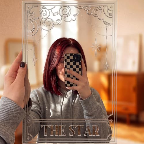 Lewtemi Tarot Mirror Acrylic Tarot Card Wall Decor Mystical Witchy Gifts for Women Sacred Space Fortune Teller Spirituality Astrology Witch Magi Art Decor (the Star) the Star