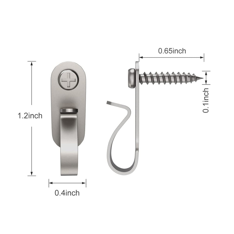 [Australia - AusPower] - Light Hanger Hooks,Screw Hooks for Hanging Christmas Light,Light Wire and Led Fairy Led Light Clips,Stainless Steel,20 Pack Wall 