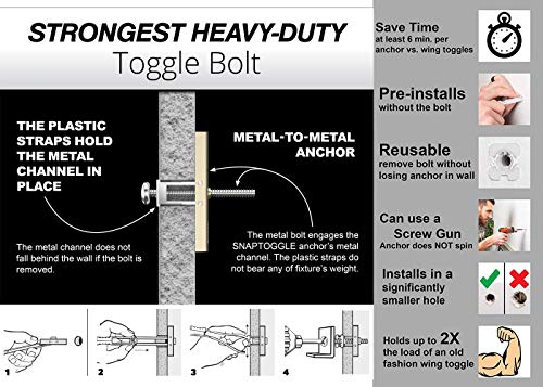TOGGLER 44-Piece Drywall Anchor Kit with Toggle Bolts