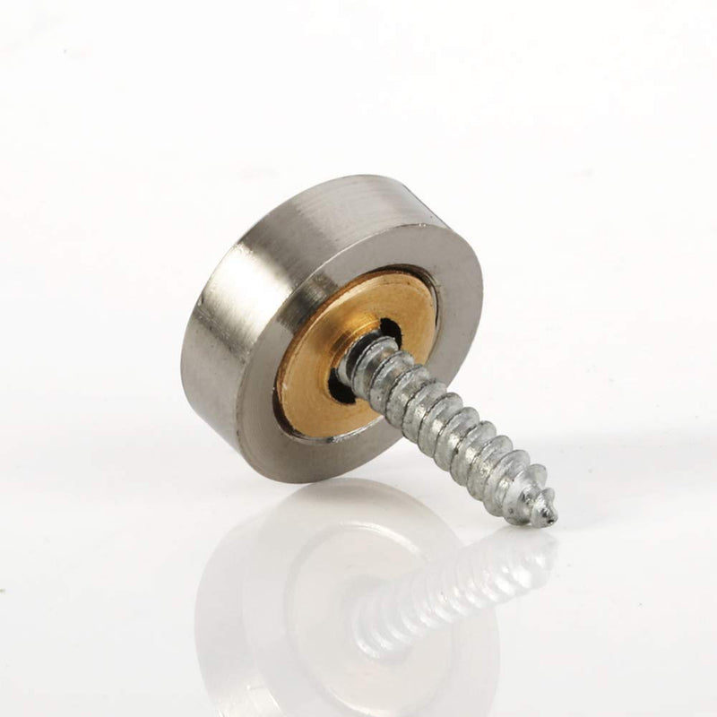 [Australia - AusPower] - 20 PCS Screw Covers Decorative Caps (Solid Brass Construction) Mirror Screws Fasteners, 3/5" Diameter, Brushed Stainless Steel 3/5 Inch Brushed Finish 