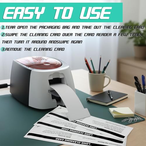 Feifeiya Set of 10 Cleaning Cards Kit for ID Card Printer Maintenance