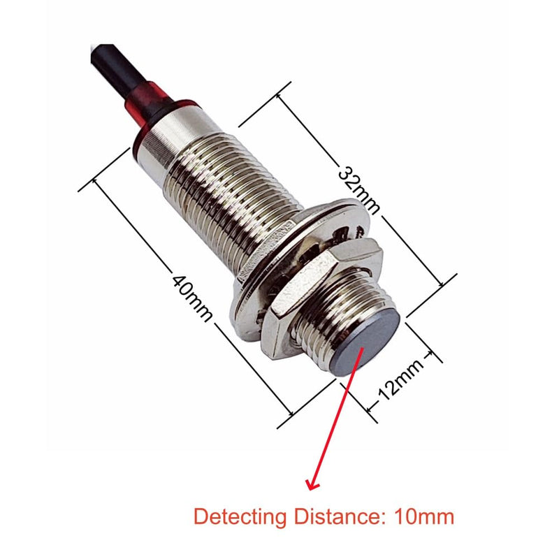 [Australia - AusPower] - NJK-5002C Hall Effect Sensor M12 Proximity Switch NPN NO 3 Wires Detection Approach Switch 10mm Normally Open (4 Pack) 