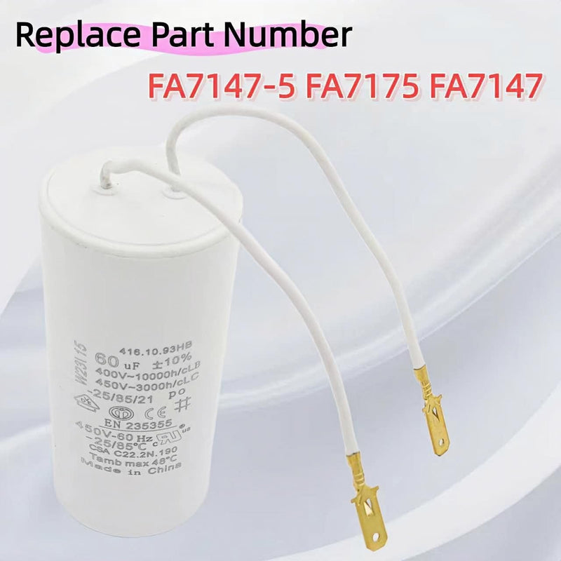 60μF 450VAC Motor Capacitor - FA7147-5 FA7175 Replacement Direct Fit for Rotary & Forward Auto Lift Power Units, Snap-in Mount