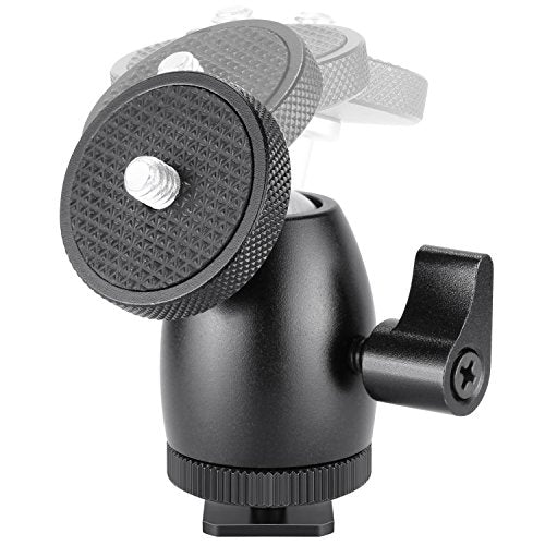 Neewer Mini Tripod Ball Head Mount, 1/4 inch Screw with Phone holder, Lock and Hot Shoe Mount Adapter Compatible with Compact DSLR Camera, LED Light,Ring Light,Load Up to 4.4 pounds/2 kilograms