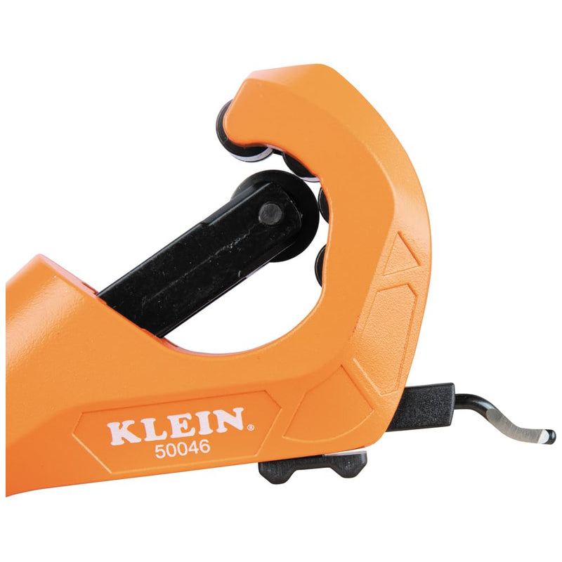 [Australia - AusPower] - Klein Tools 50046 Constant Swing Tubing Cutter for Copper and Aluminum, 1/8 to 1 3/8-Inch O.D. with Deburring Tool and Replacement Blade 
