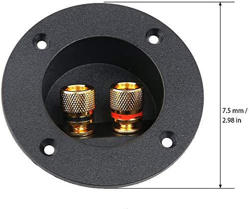[Australia - AusPower] - 2 Pcs Black 3" Round 2-Way Speaker Box Terminal Binding Post Screw Cup Connector Subwoofer Plug 