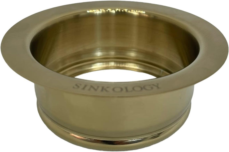 Sinkology SinkSense Kitchen Sink Disposal Flange with Stopper, Satin Gold, Solid Brass, Fits Standard 3.5 Inch Drain, Garbage Disposal Compatible