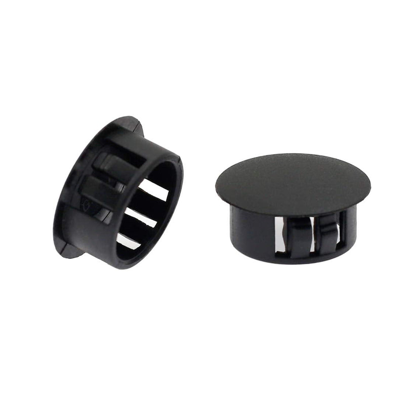 [Australia - AusPower] - 30PCS 19mm (3/4") Black Hole Plugs Plastic Flush Type Hole Plugs Snap in Locking Hole Tube, Furniture Fencing Post Pipe Insert End Caps (Black) 19mm (3/4") 