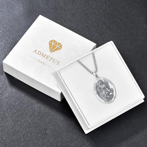 ADMETUS 925 Sterling Silver Patron Saint Necklaces 2-Medal-Saint Raphael
