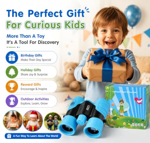 Binoculars for Kids 8x21 High-Resolution for Bird Watching Blue