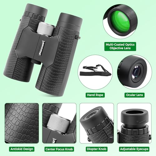 Astromania 10x42 Compact Binoculars BK7 Prism as Gift for Bird Watching