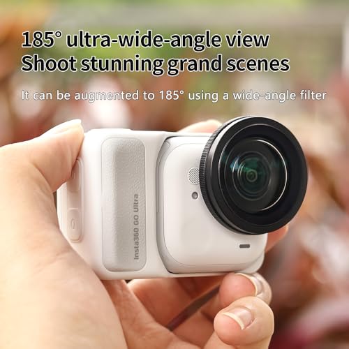 Coyktonty Wide-Angle Lens for Insta360 GO Ultra,HD Optical Glass with 2-Layer Coating 185° Ultra-Wide View Scratch-Resistant Lightweight