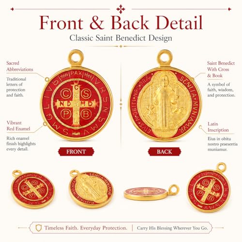10 Pack Red Saint Benedict Cross Medal
