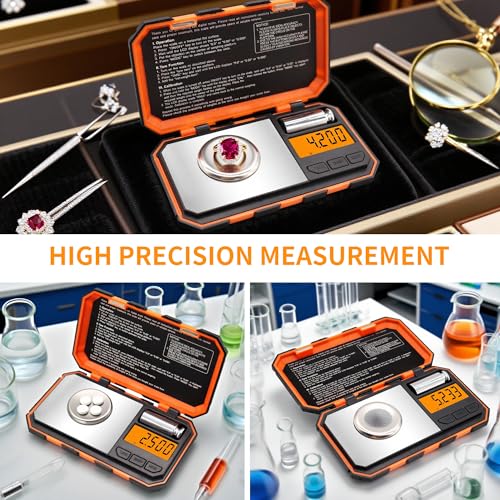 UNIWEIGH Milligram Scale 50g/ 0.001g,Portable Mg Scale with LCD Backlit
