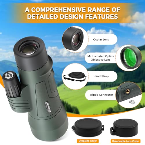 Astromania Monocular Telescope 10x50 BAK4 High Powered Monoculars for Adult