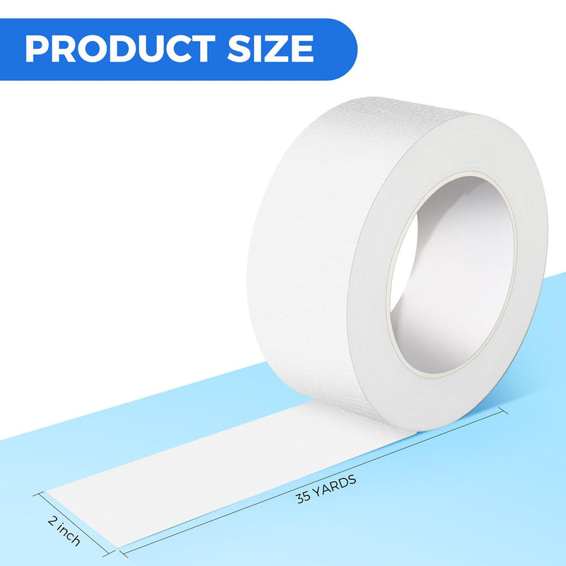 [Australia - AusPower] - Duct Tape, 2 Inch x 35 Yards, 1 Roll, Waterproof and Heavy Duty, Tear by Hand, for Packing Repairing and Crafts (White) White 