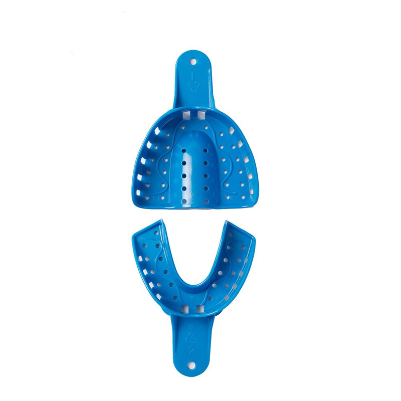 [Australia - AusPower] - Dental Impression Trays Perforated Plastic Disposable Denture Instruments Tray Upper Lower (Large Lower 6pcs) Large Lower 6pcs 