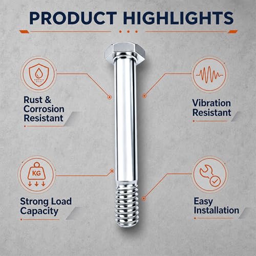 HKlanyue 100-piece caster wheel bolt kit, 5/16-18 x 2-inch trolley wheel bolts