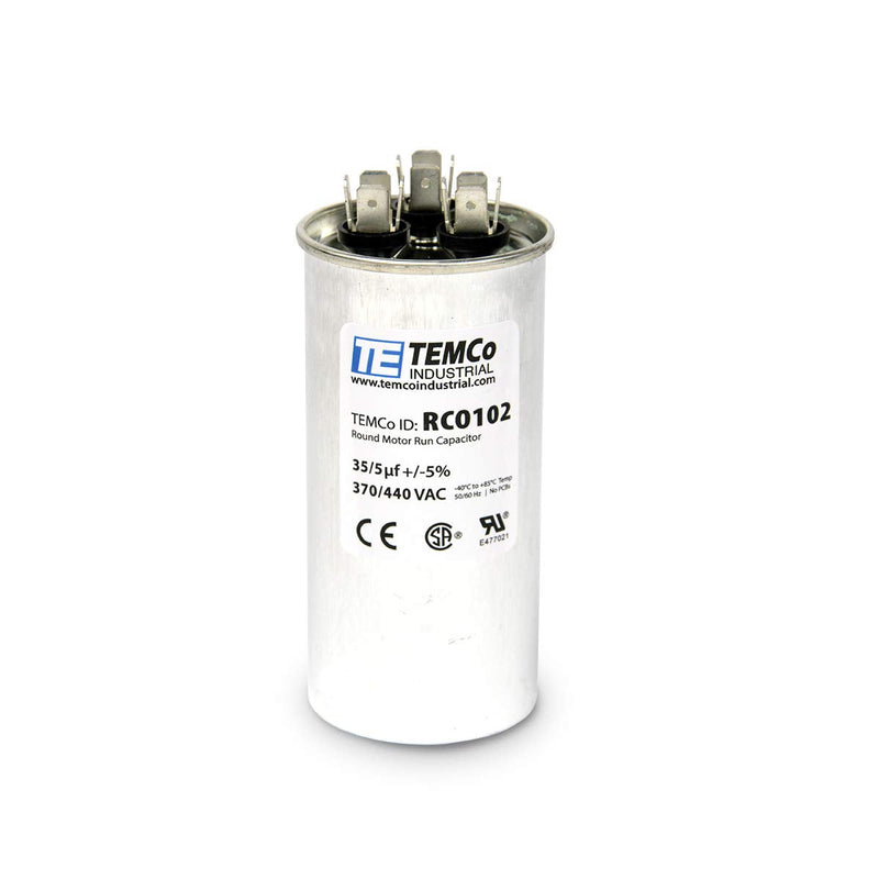 [Australia - AusPower] - 2 Pack TEMCo 35+5 uF Dual Run Capacitor CBB65, 35/5 MFD, 370-440V, Round, 50/60Hz | for HVAC AC Fan, Motor, Blower Applications 2 35/5 uf 