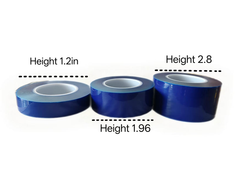 A roll of high Viscosity polyethylene Blue Adhesive Film, Suitable for Protecting car Wheels, Steel, Household appliances, Hardware and Other Materials, 2.8 inches high and 656.2 feet Long