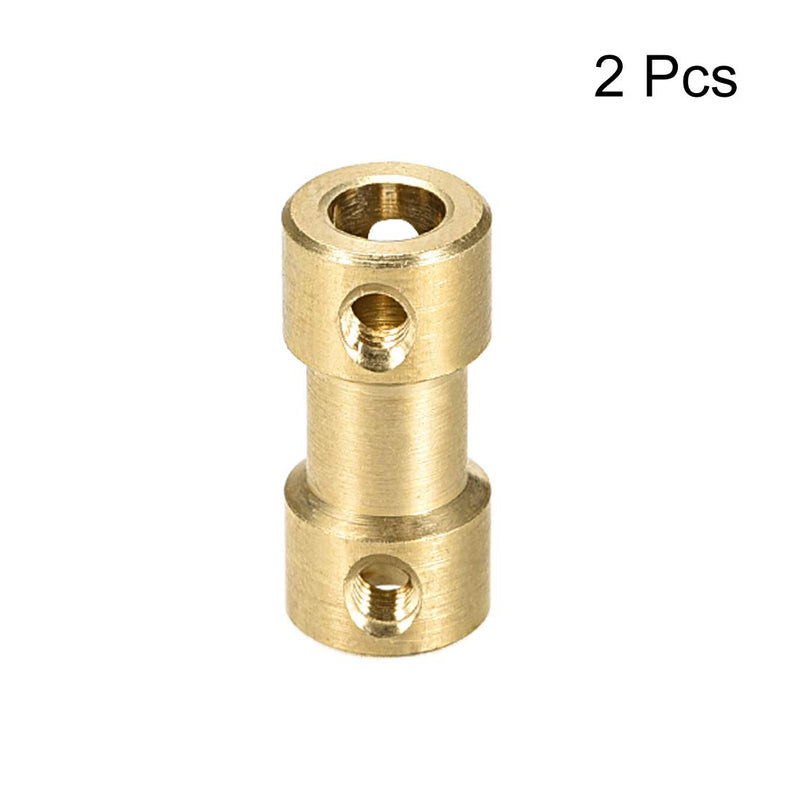 [Australia - AusPower] - uxcell 3.17mm to 5mm Bore Rigid Coupling, 20mm Length 9mm Diameter, Copper Shaft Coupler Connector, Brass Tone 2Pcs 