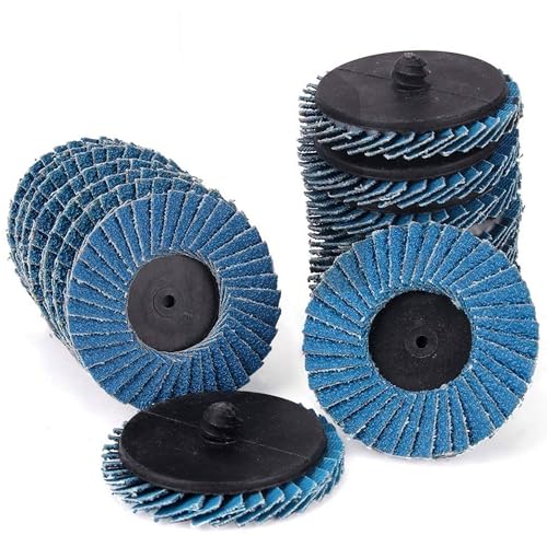 Pack of 32 Flap Discs 50 mm for Drill, 2 Inch Sanding Discs Grit 40/60/80/120 Zirconia Corundum Grinding Disc with 6.35 mm Adapter for Metal Wood Steel Fast