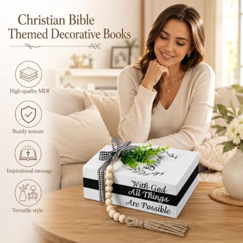 3Pcs Christian Bible Theme Decorative Books, Christian Gifts for Women