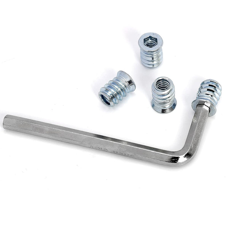 [Australia - AusPower] - 1/4-20 Threaded Inserts for Wood T Nuts 1/4-20 Bolts Fully Threaded Button Head Hex Socket Screws 1" 1-1/4" and Washers Threaded Insert & 1" 1-1/4" Bolts 
