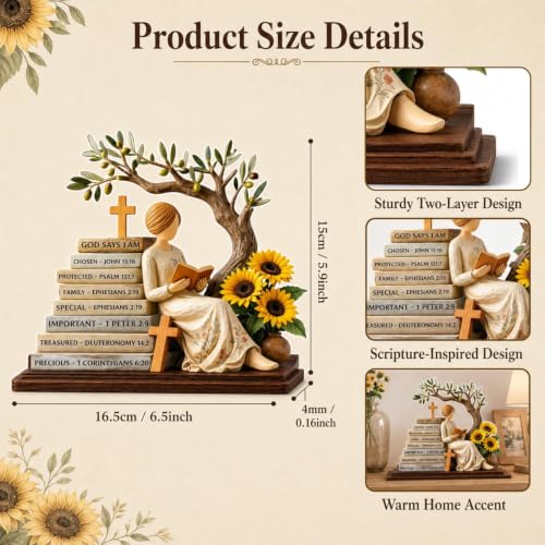 Christian Gifts for Women-Desk Bible Verse Decor, Sunflower Christian Gifts