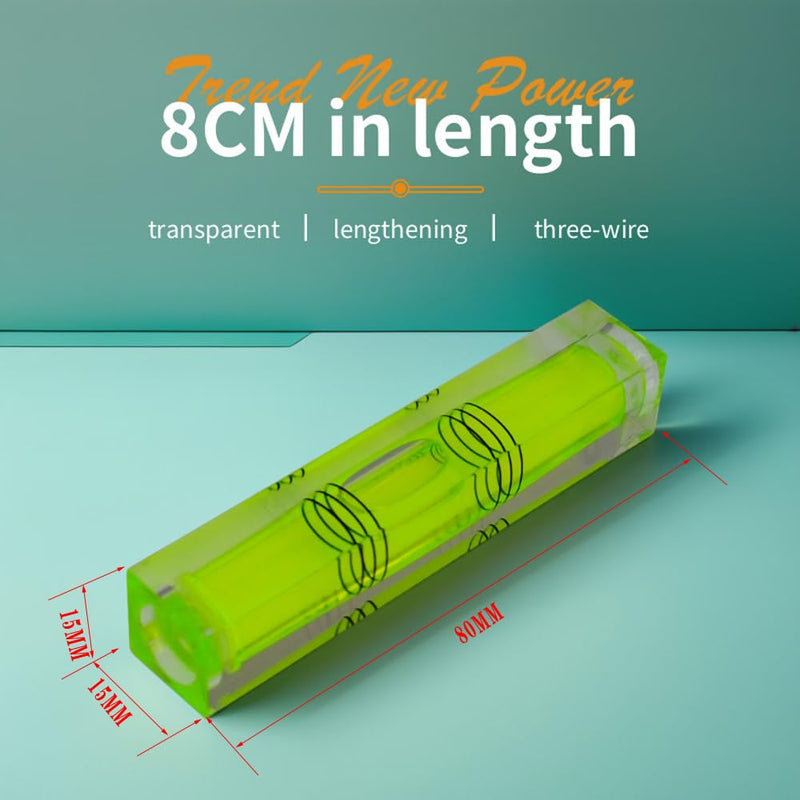 [Australia - AusPower] - High precision mini bubble, double line small level bubble, three line flat ball level, household ruler can be turned 180 degrees (Non-magnetic, 80 * 15 * 15mm（4PCS)) Non-magnetic 80*15*15mm（4PCS) 