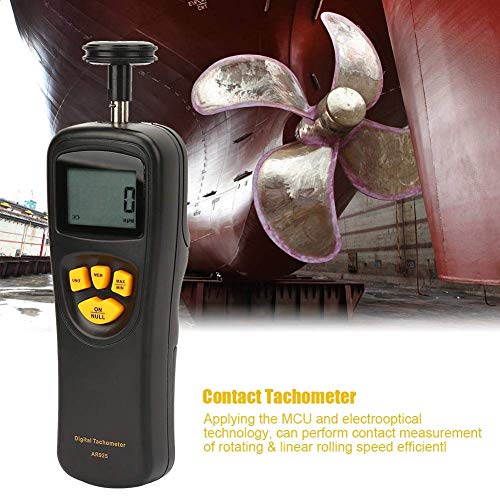 [Australia - AusPower] - Digital Tachometer, LCD Handheld Contact RPM Meter 0.5-19999 RPM, High Precision Test Counter with Max/Min/LAST Data Backlight Holding Functions 
