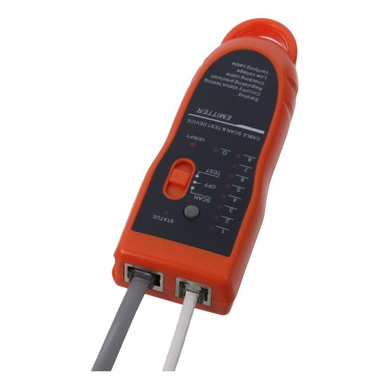[Australia - AusPower] - Cable Tracker Line Finder Orange Practical Cat5 Cat6 RJ45 UTP STP Detector with Earphone Telephone Wire Tracker Network Maintenance Collation 