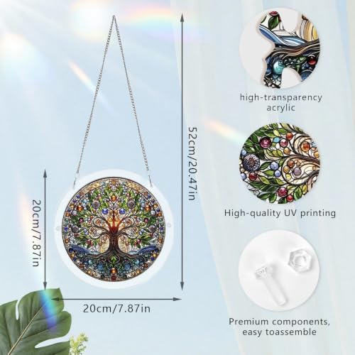 Acrylic Jigsaw Puzzle Suncatcher, Stained Glass Suncatcher Puzzle Tree