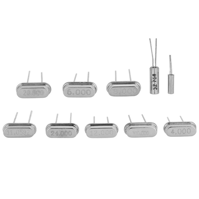 50 Pieces 10 Value Quartz Crystal Oscillator 32.768 kHz -24 MHz DIY Crystal Resonators Assortment Kit Assorted Set