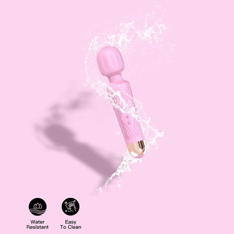 [Australia - AusPower] - Niclove The Upgraded 3-in-1 Personal Massager – 3H Powerful Vibration, Quiet & Waterproof – 20 Modes 8 Speeds Muscle Therapy Stick for Deep Tissue, Sports Recovery, Cordless & Travel Friendly (Pink) Pink 