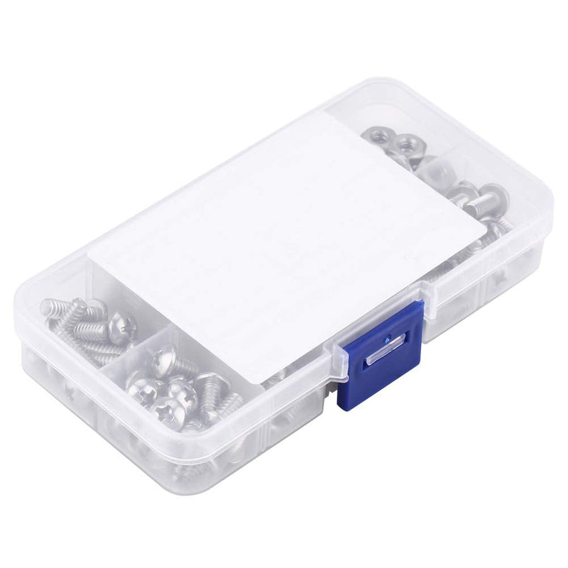 [Australia - AusPower] - 140pcs Set #10-24 Cross Pan Head Screws Stainless Steel Machine Bolts Nuts Pan Head Machine Screws Screws Assortment Set with Plastic Storage Box Assortment kit 