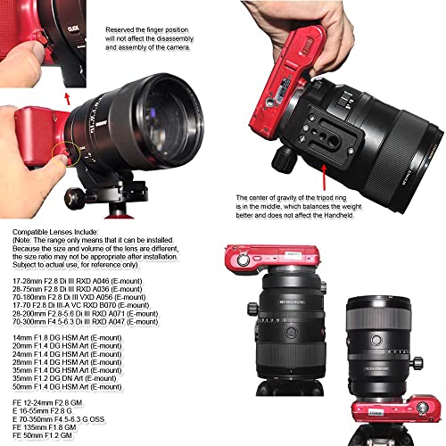 Lens Collar Tripod Mount Ring Compatible with Sigma 35mm f/1.4 DG HSM Art, 35mm f/1.2 DG DN Art, 50mm f/1.4 DG HSM Art (E-Mount) Lens, Support Bracket Bottom is Arca-Swiss Fit Quick Release Plate
